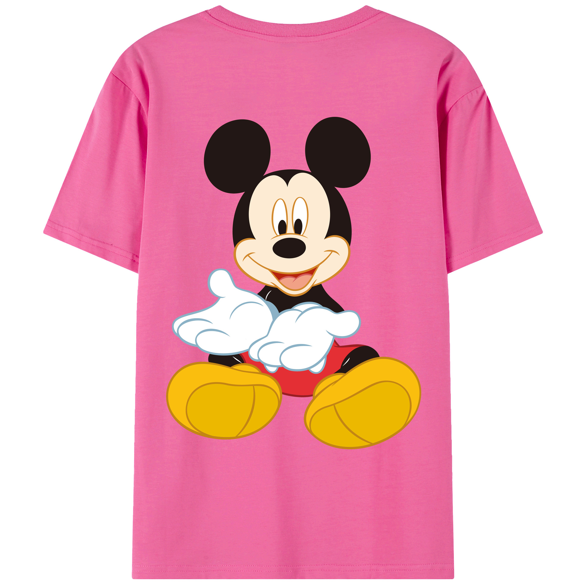 （画像用） ミッキーマウス Mickey Mouse レディース半袖Tシャツ(バックプリント)